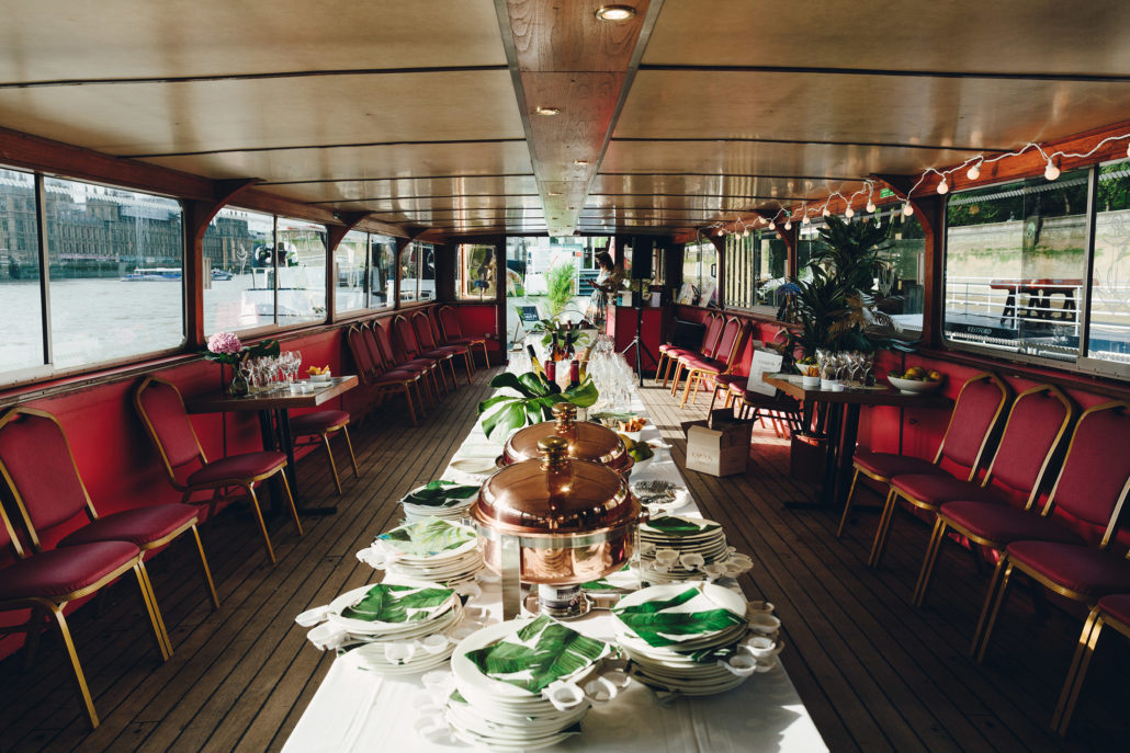 Floating Summer Banquet. River Thames, London.